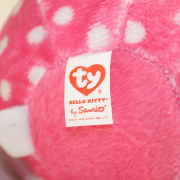 Hello Kitty TY Beanie Ballz 7 inch Pink White Polka Dot #137-A - Picture 6 of 6